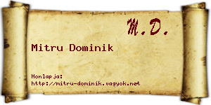 Mitru Dominik névjegykártya